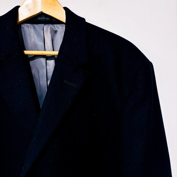 CALVIN KLEIN Black Wool Cashmere Coat | Men’s Size 44R * - Picture 4 of 7